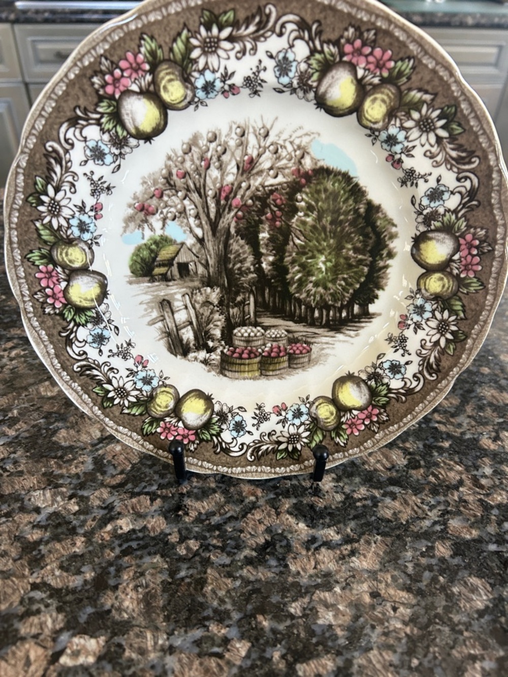 JOHNSON BROTHERS VINTAGE FRIENDLY VILLAGE APPLE ACCENT LUNCHEON PLATE